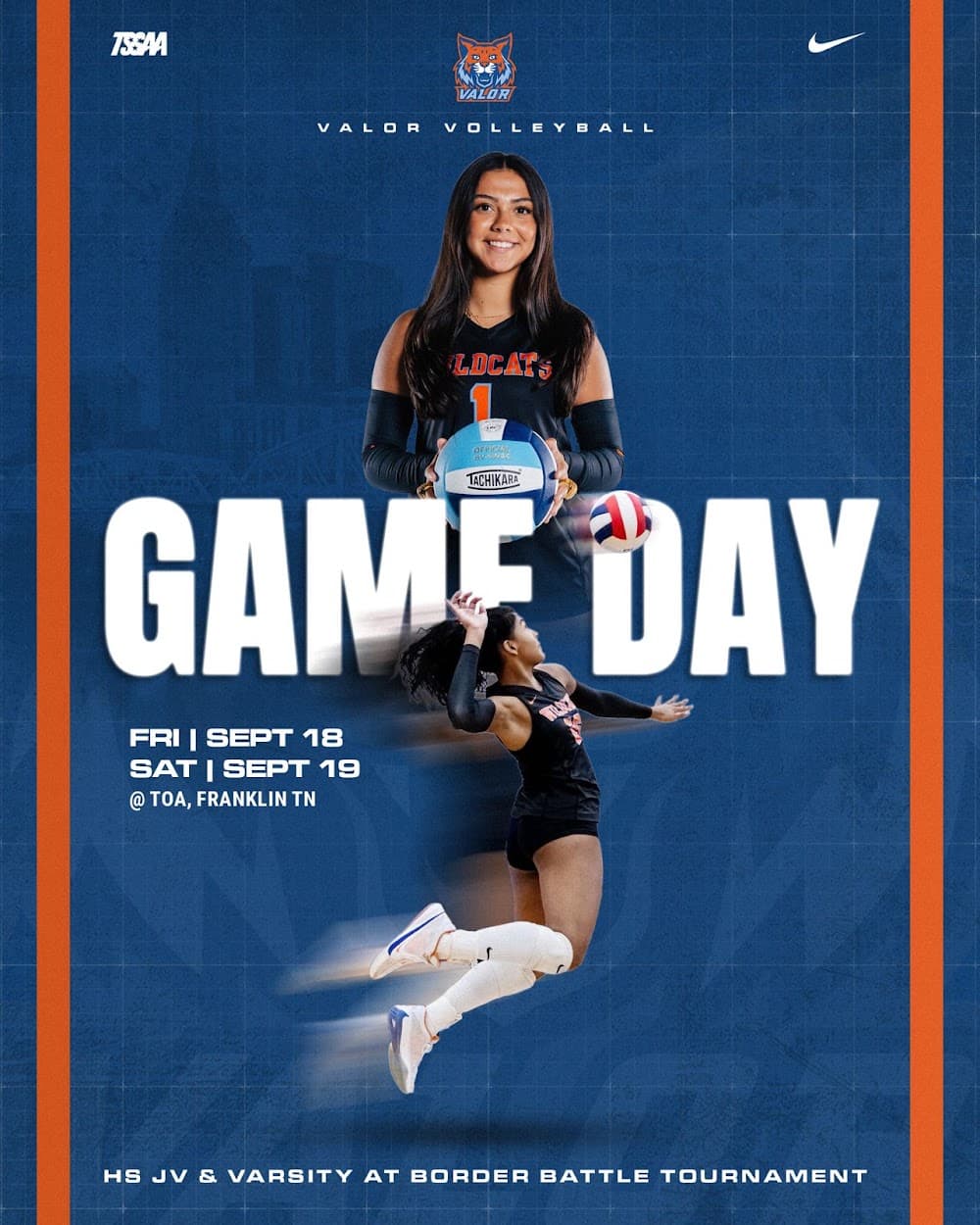 Valor volleyball game day graphic