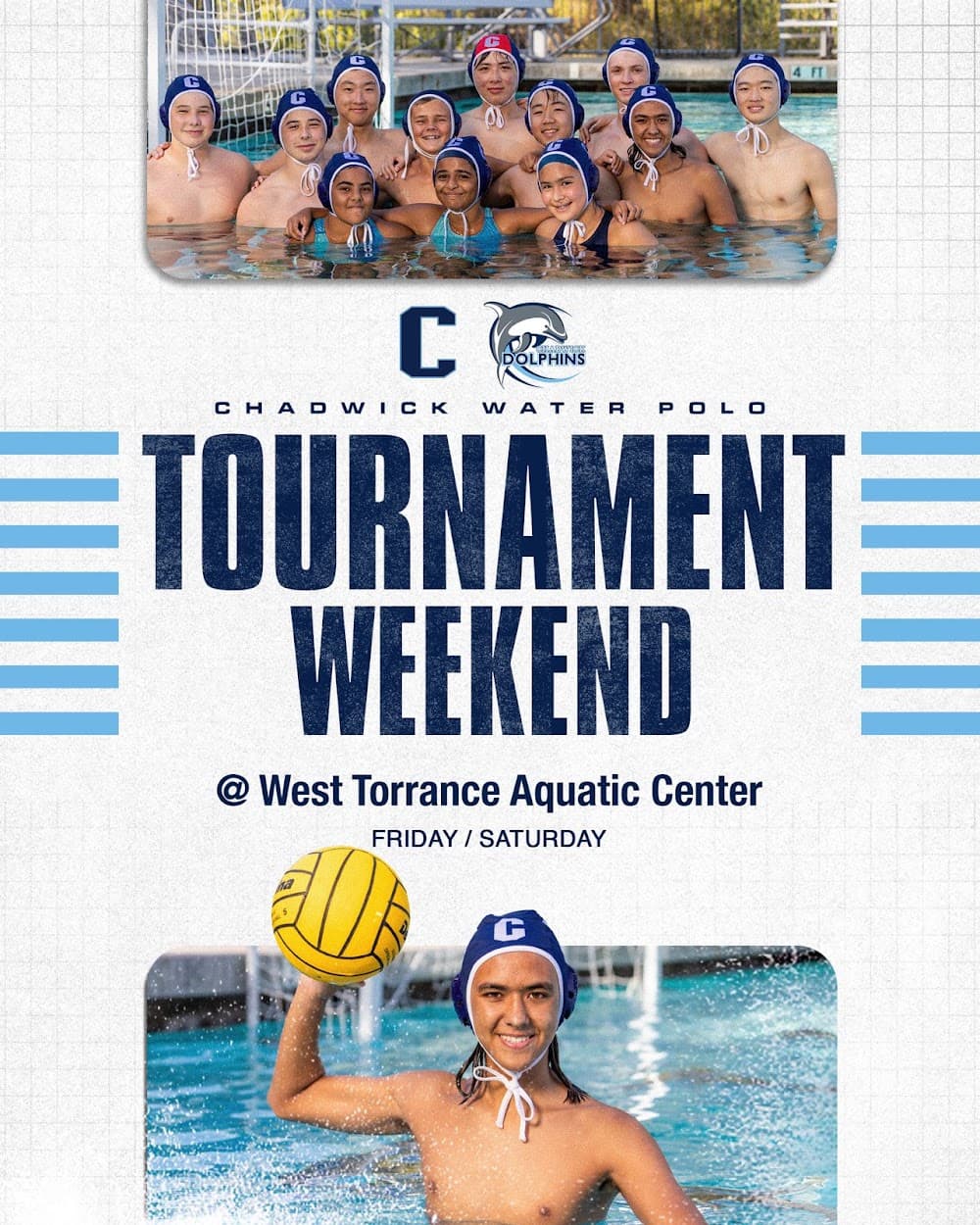 Water polo tournament weekend graphic