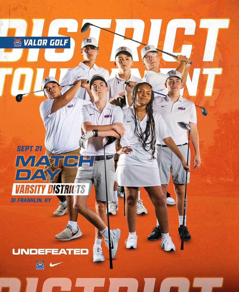 Valor golf district tournament graphic